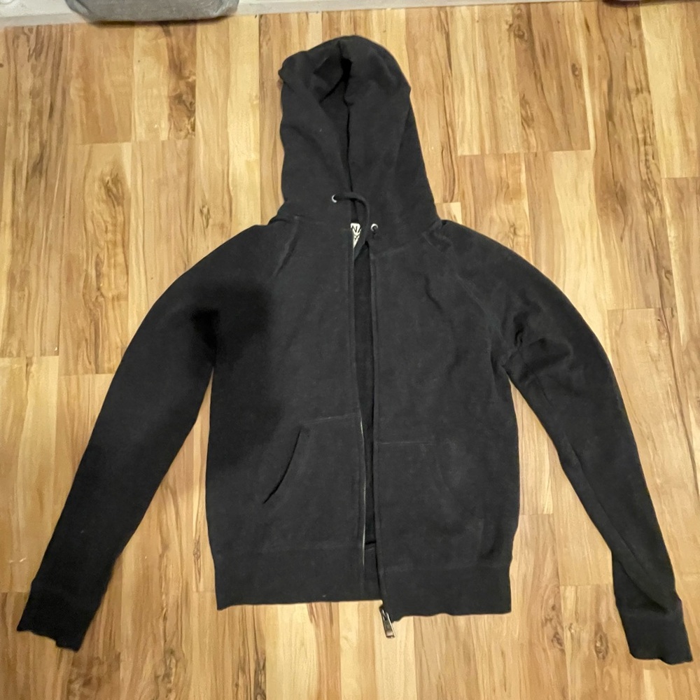 Tina Black Zip-Up Hoodie